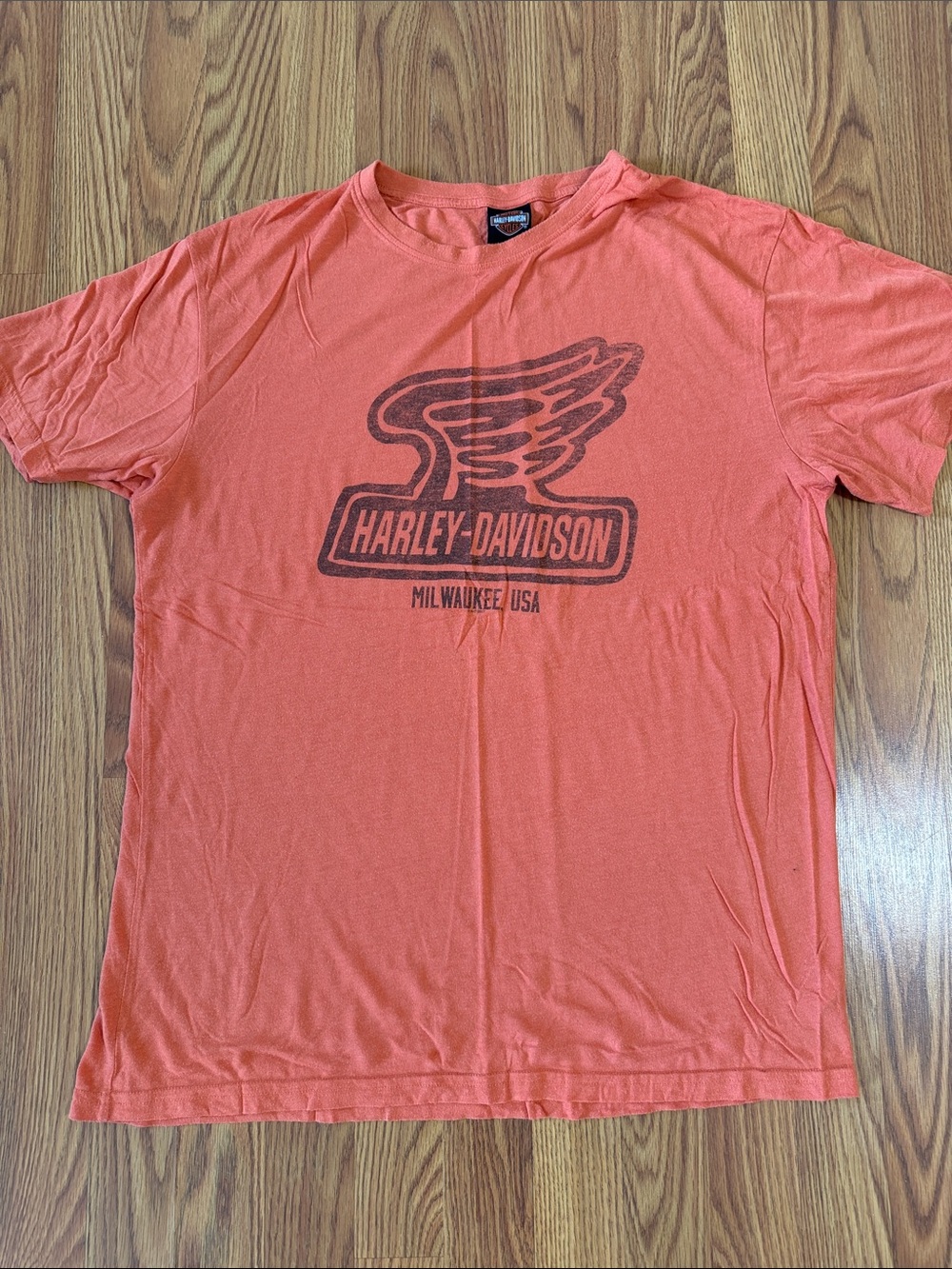 Harley-Davidson Orange Wing Logo Short Sleeve Tee